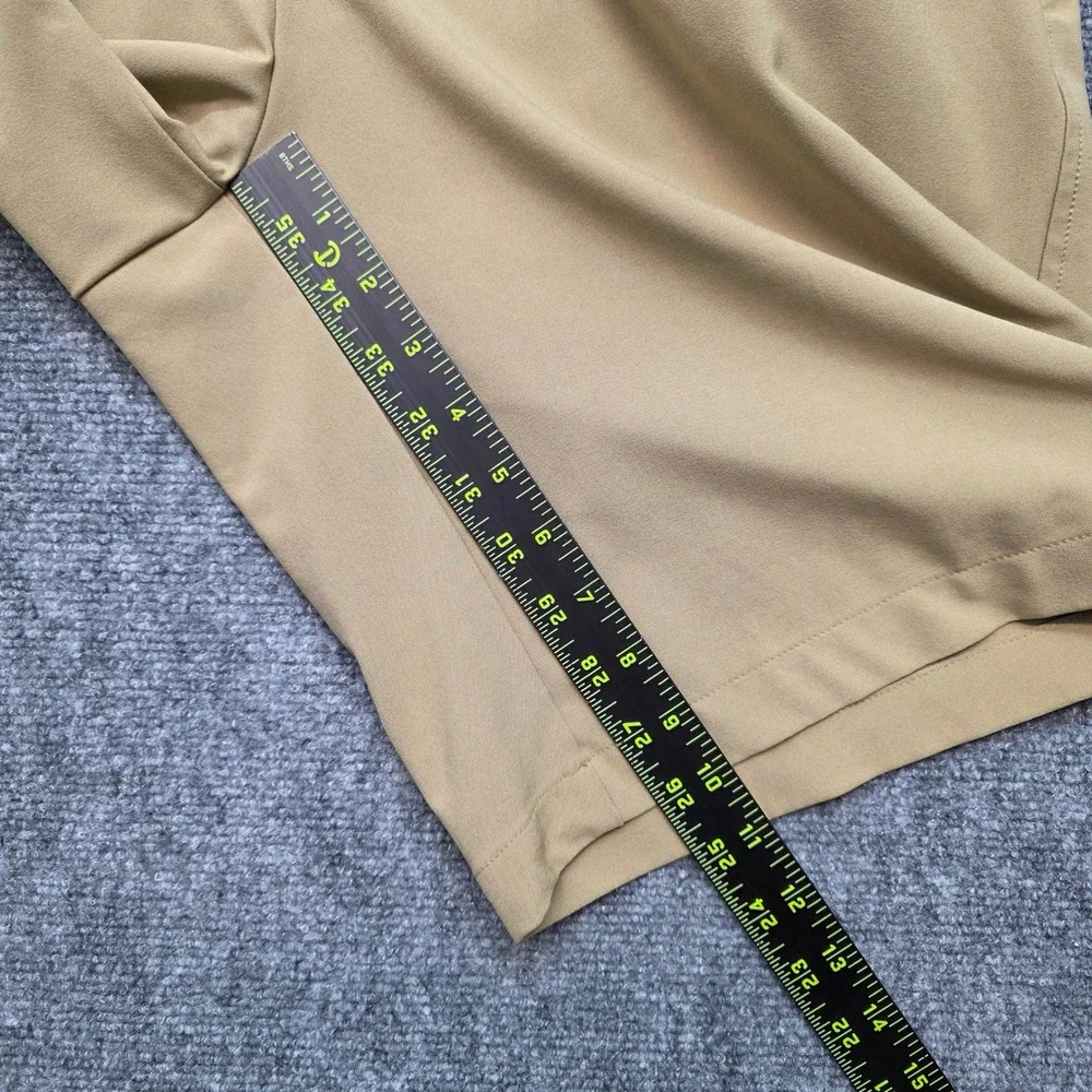 Dunning Golf Shorts Men 32 Khaki Tan Flat Front Performance Stretch Casual Chino